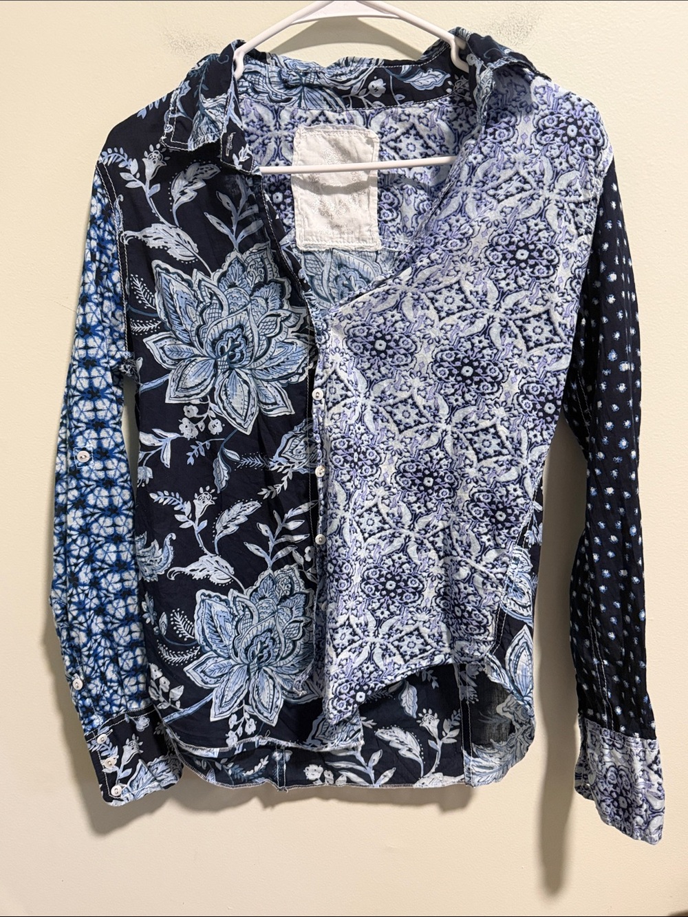 CINO Java Sea Mix Button Down Shirt Size XS